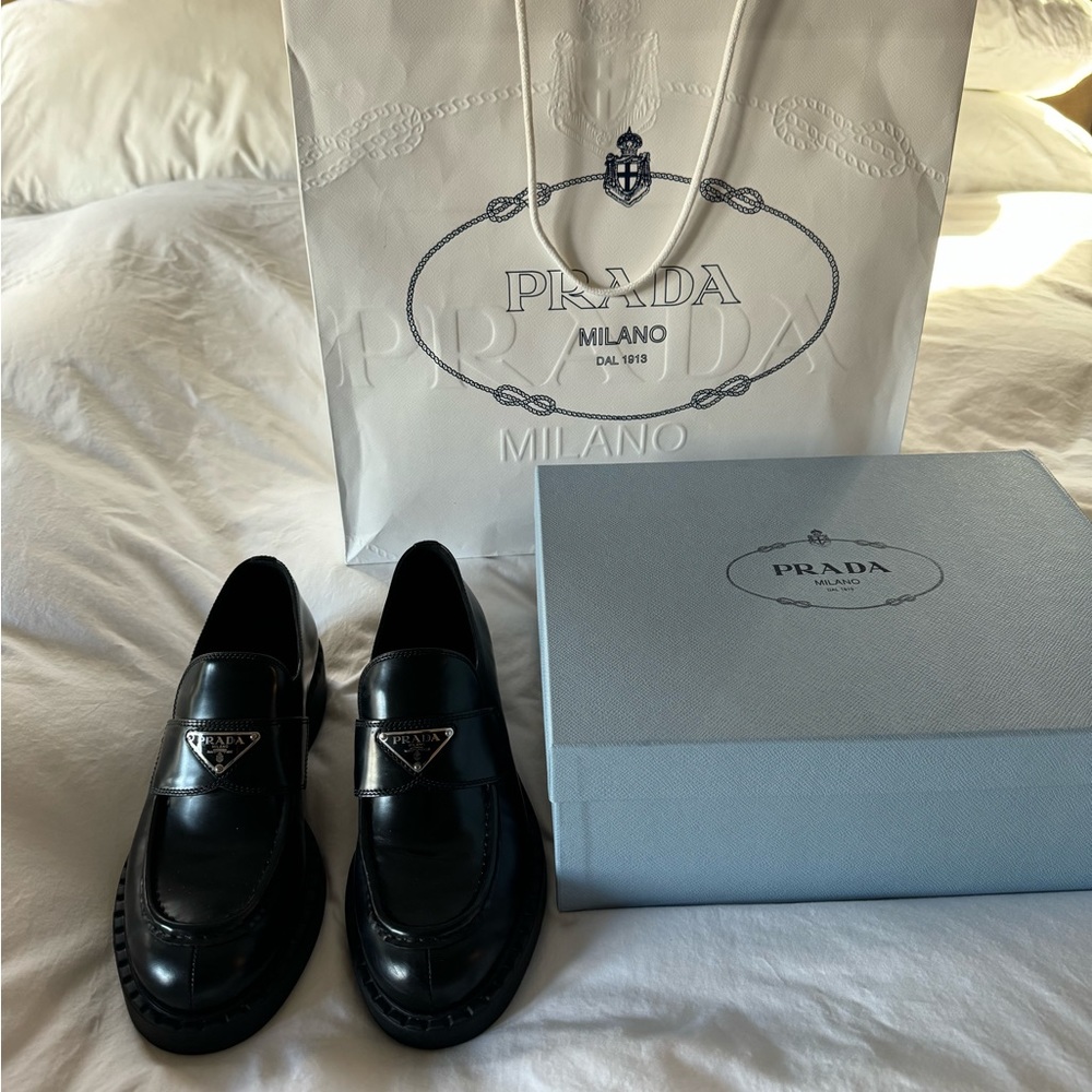 Prada Brushed Leather Loafers Size 40 (IT)
